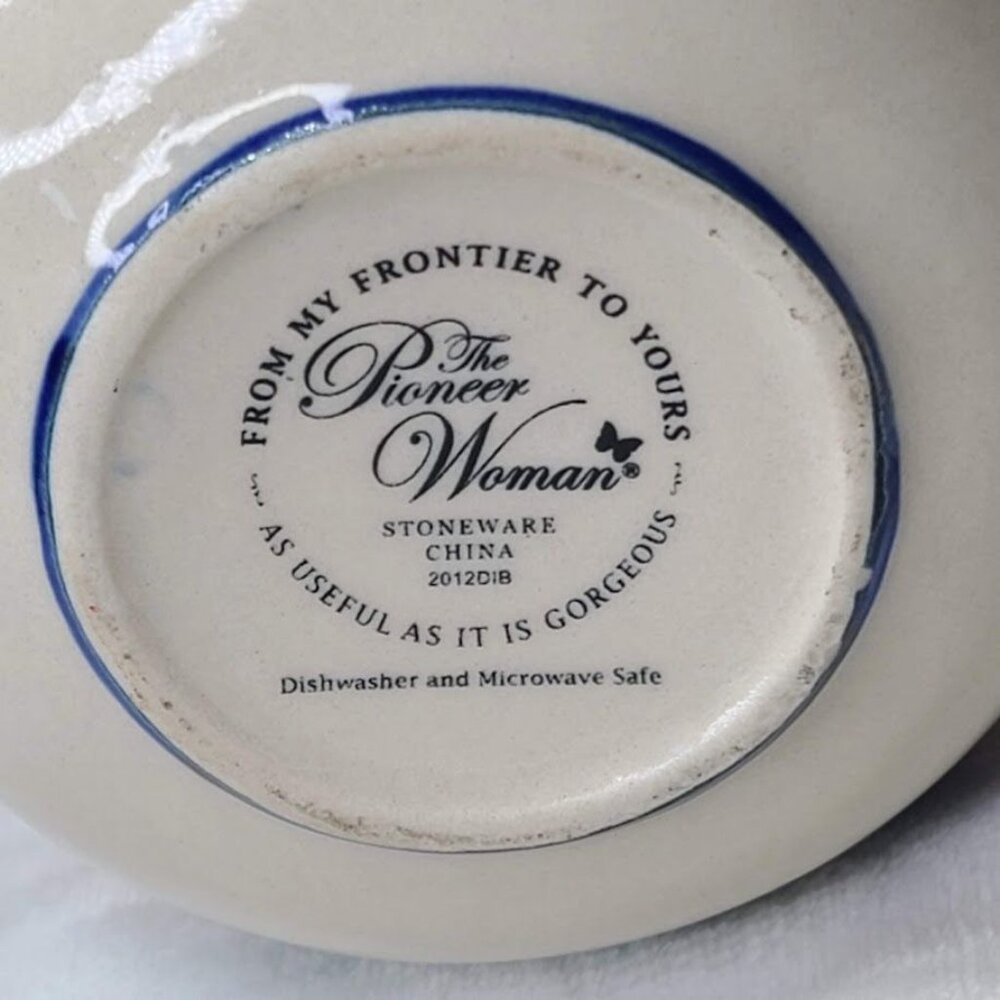 Pioneer Woman Spring Bouquet Floral Stoneware Mug Cup Cobalt Blue Handle 19oz - Picture 8 of 8